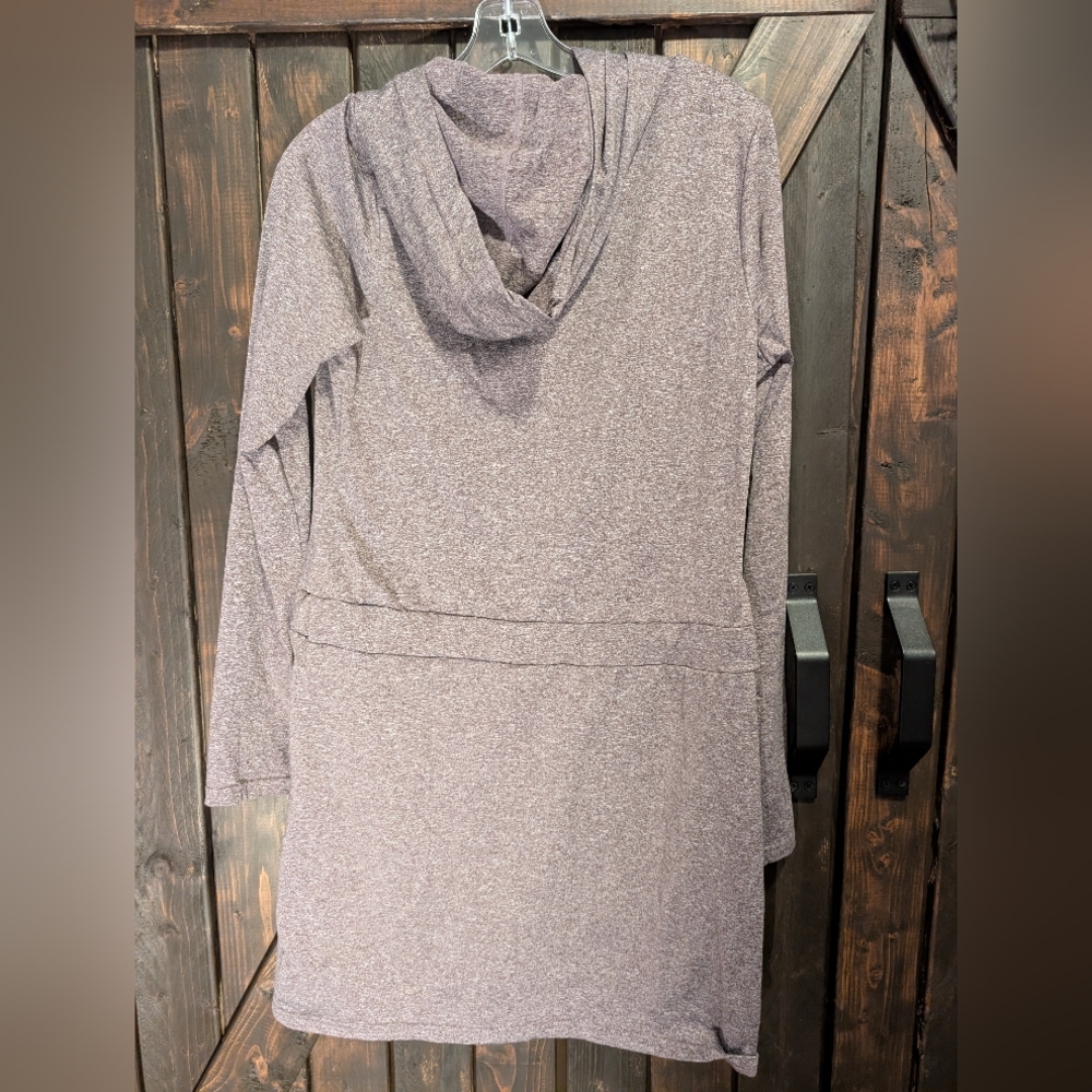 Purple Hooded Dress with Drawstring, Size M - Picture 4 of 7